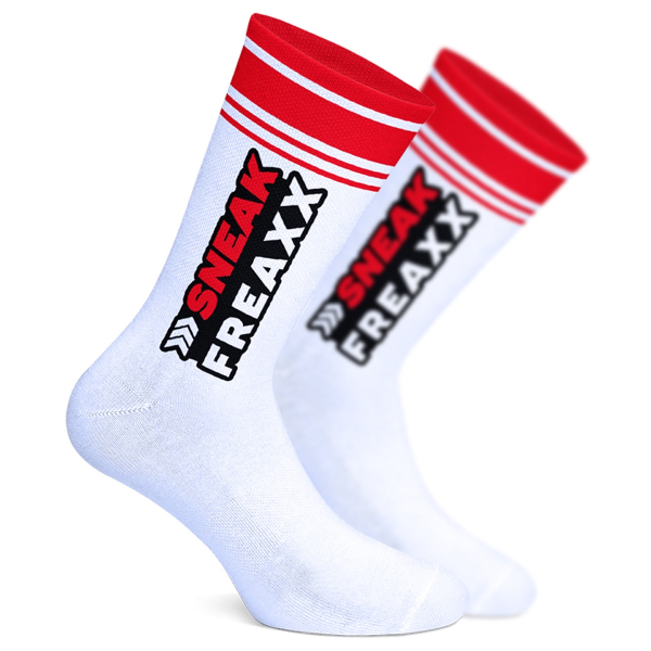SNEAKFREAXX - Socken "Big Stripe" (weiß-rot)
