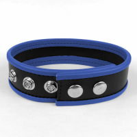 MISTER B - Leather Biceps-Band (schwarz-blau)