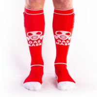 BRUTUS - Socken "Gas-Mask-Party-Socks" (rot-weiß)