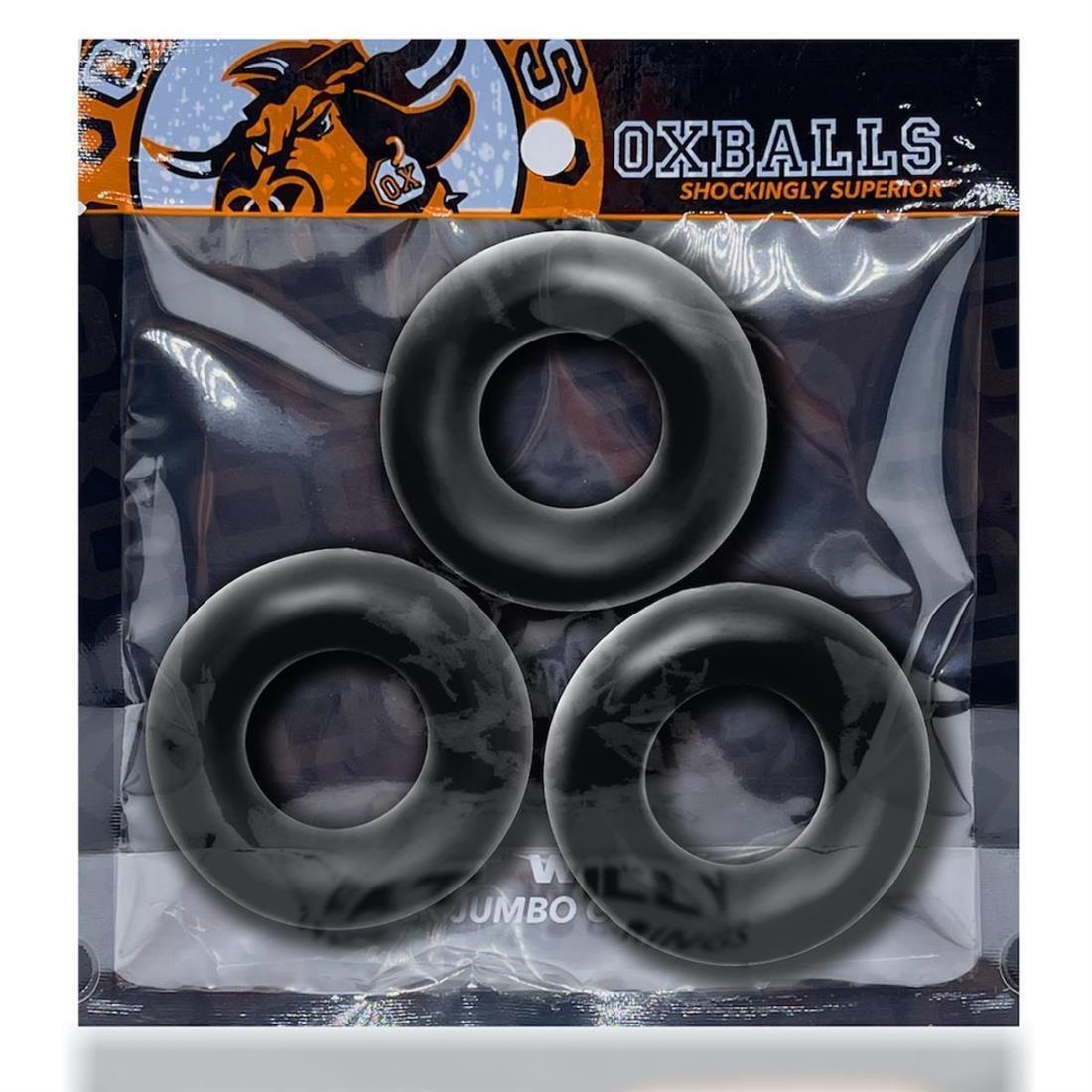 mia julia sexspielzeug OXBALLS - Cockring 3er-Pack I Fat-Willy-Rings I schwarz