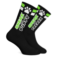 SNEAKFREAXX - Socken I Puppy-Play I schwarz-neongrün