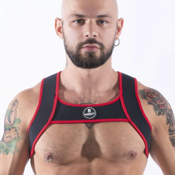 SPARTAS - Brust-Harness "Zeus" (schwarz-rot)