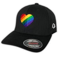 BENSWILD - Flexfit-Cap "Herz in Regenbogenfarben" (schwarz) S-M