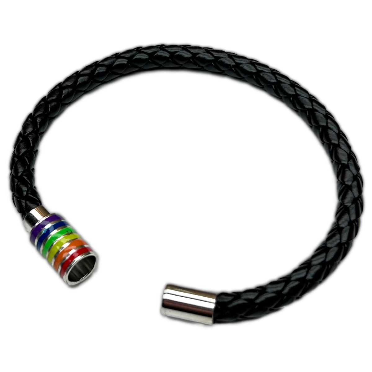 PRIDE - Armband mit Magnetverschluss I Regenbogenfarben I schwarz