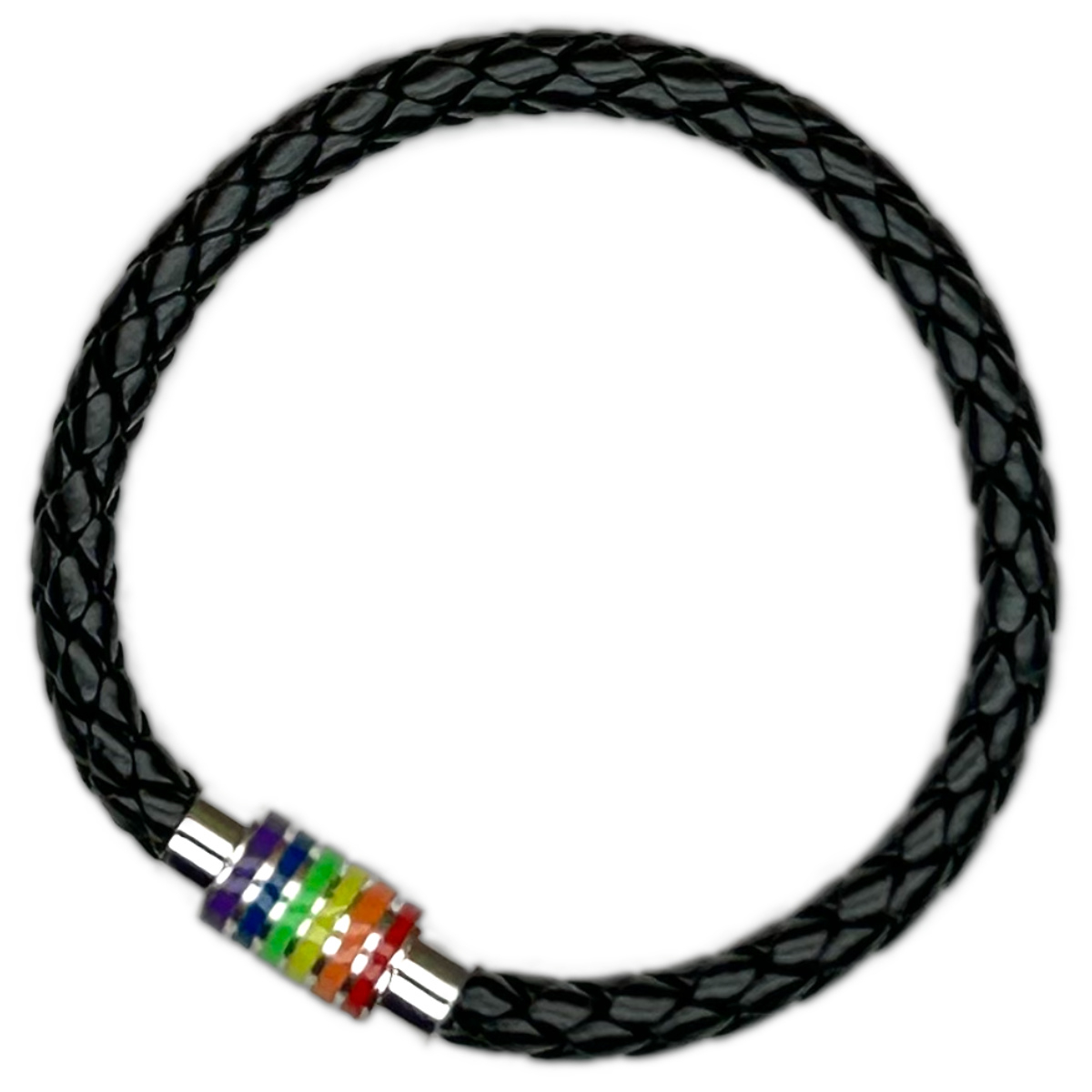 PRIDE - Armband mit Magnetverschluss I Regenbogenfarben I schwarz
