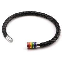 Pride-Regenbogen Armband mit Magnetverschluss I schwarz