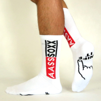 AASSSOXX - Socken "Fuckmaschine - Sniff It" (weiß)