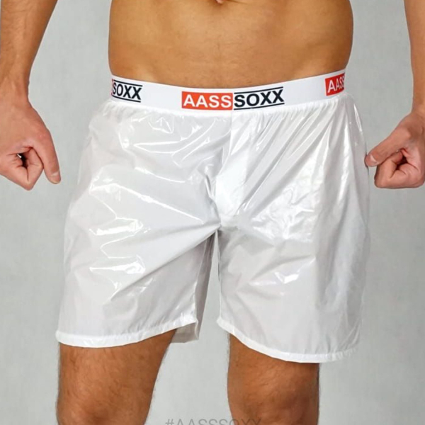 AASSSOXX - Basic Shiny-Nylon-Boxershort I Sling I weiß