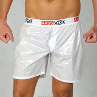 AASSSOXX - Basic Shiny-Nylon-Boxershort "Sling" (weiß)