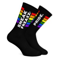 SNEAKFREAXX - Socken I PRIDE-Edition BLACK I regenbogenfarben