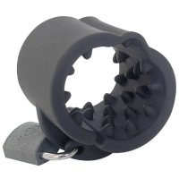 BRUTUS - Silikon Lockable Spiked Ball Stretcher "Cruncher" (schwarz)