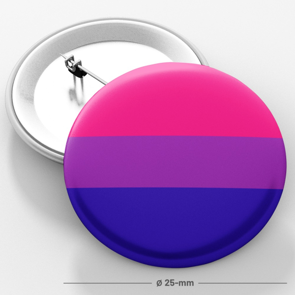 PRIDE-Button I 3er-Pack I Bisexuell-Flagge I ø 25-mm