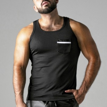 LOCKER GEAR - Mesh Tanktop I schwarz-weiß I XL
