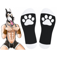 SNEAKXX - Socken I High I Puppy-Play I Good Boy I schwarz-weiß