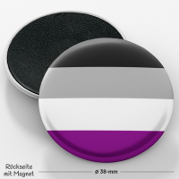 PRIDE-Magnet I Asexuell-Flagge I ø 38-mm