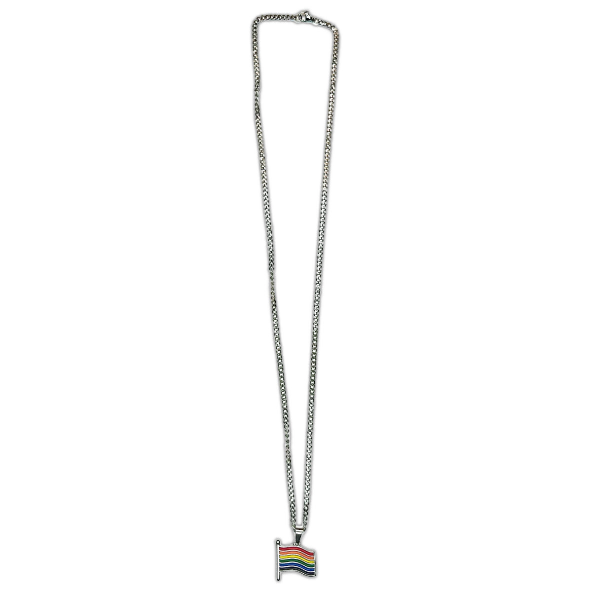 PRIDE Halskette I Regenbogen-Flagge I silber