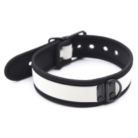 KINKY-PUPPY - Neopren Halsband I weiß-schwarz