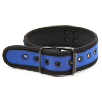 KINKY-PUPPY - Neopren Halsband I blau-schwarz