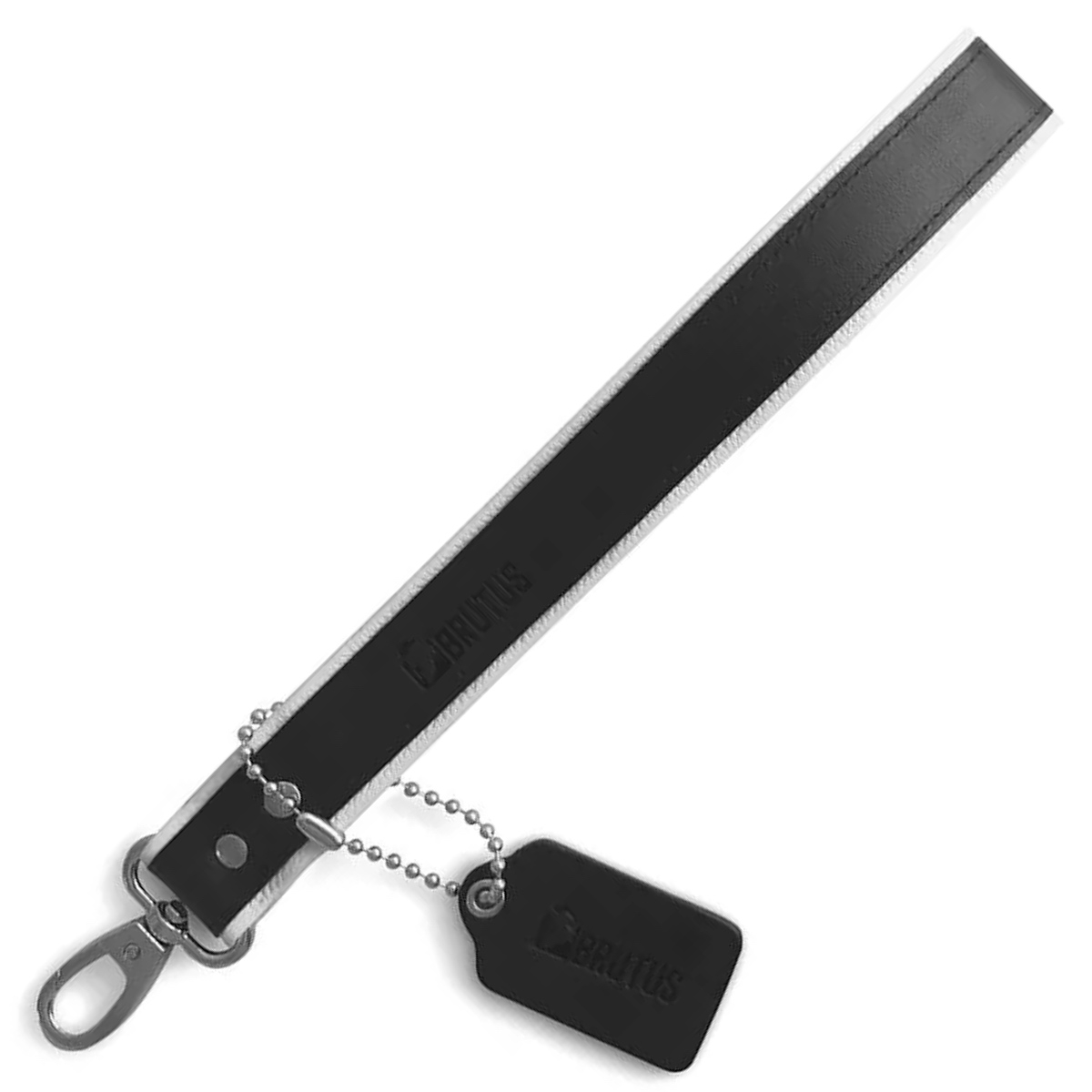 BRUTUS - Leather Puppy-Play Leash I Short I schwarz-weiß