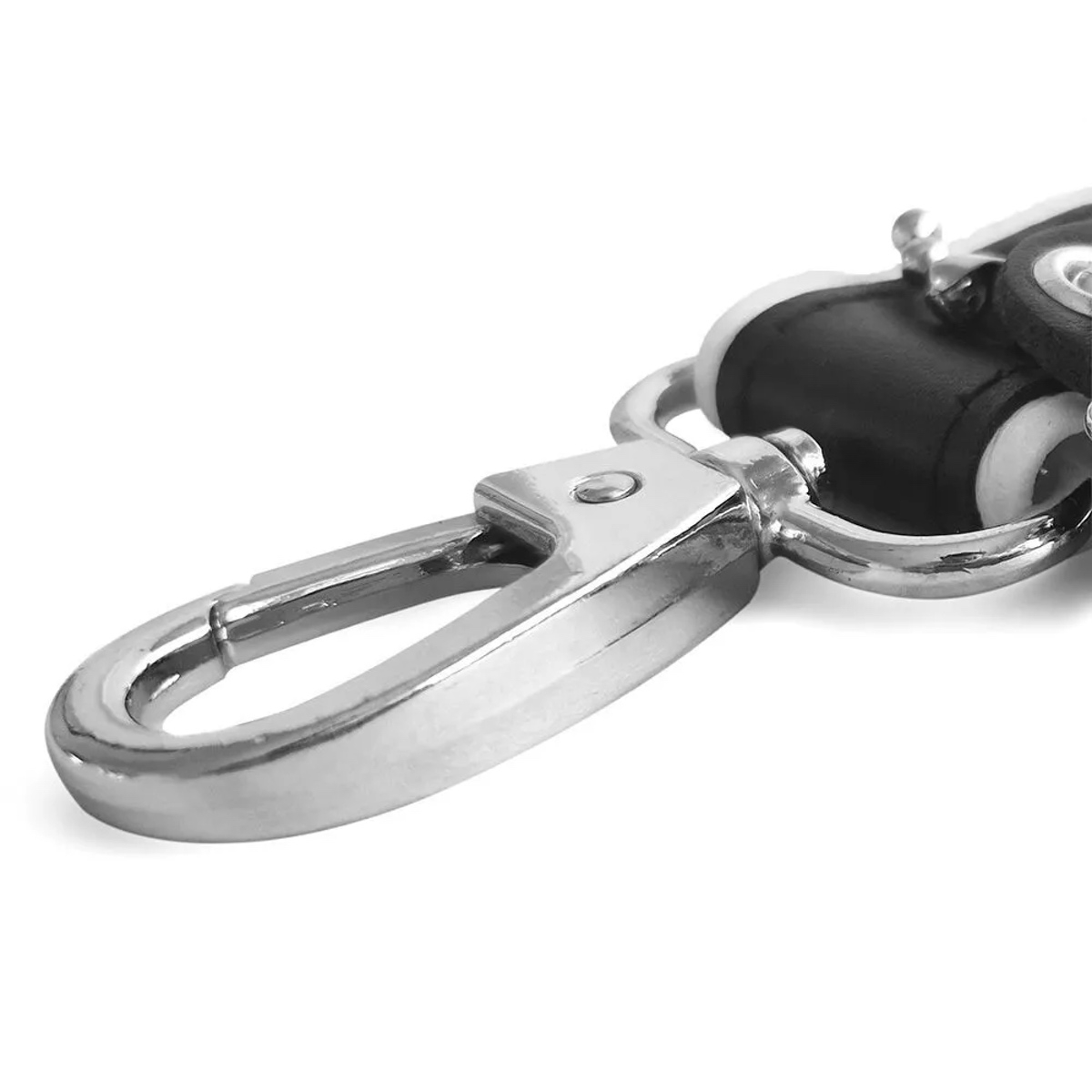 BRUTUS - Leather Puppy-Play Leash I Short I schwarz-weiß