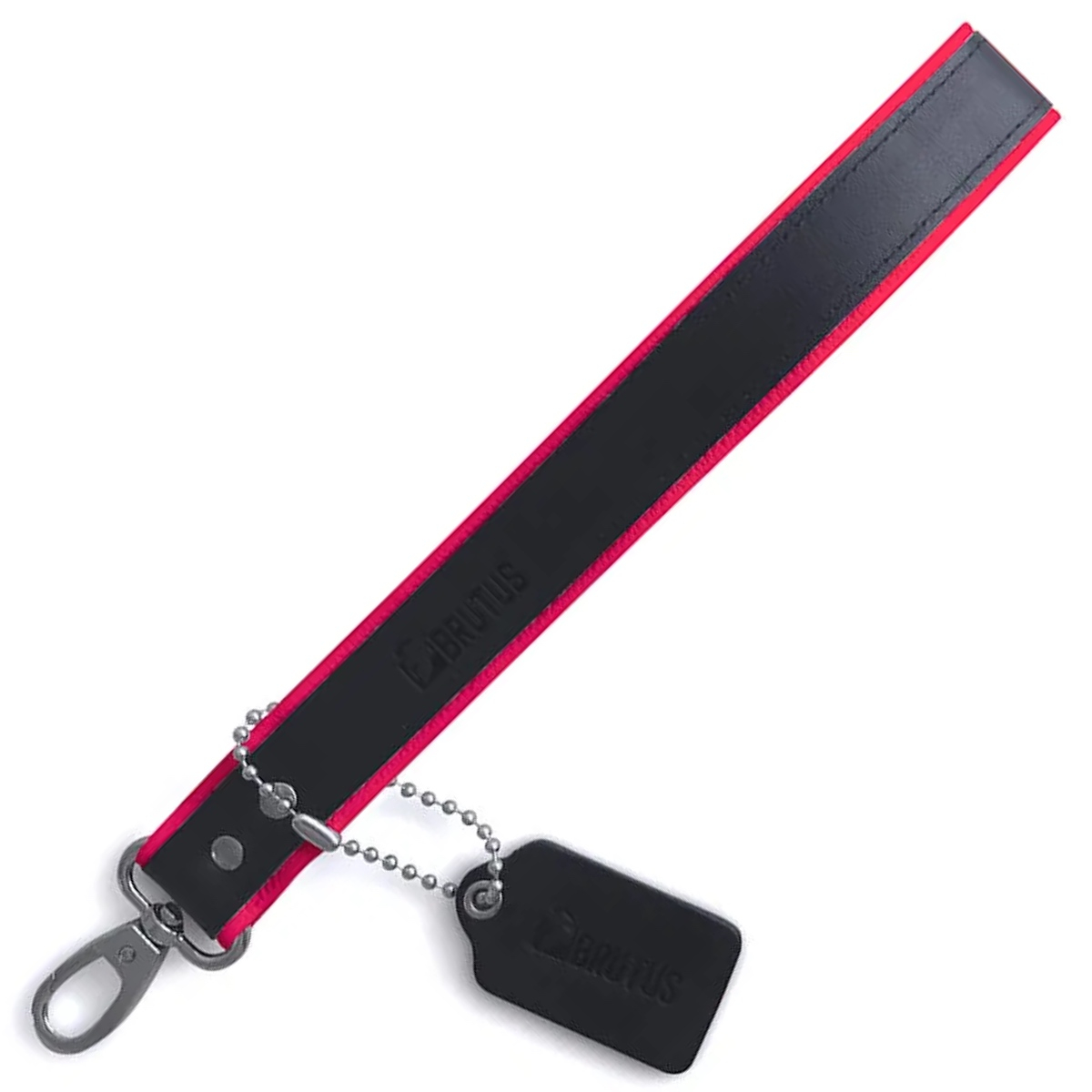 BRUTUS - Leather Puppy-Play Leash I Short I schwarz-rot