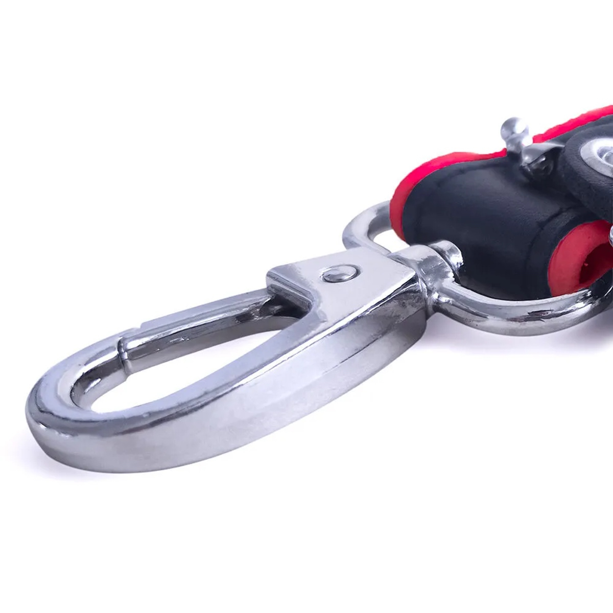 BRUTUS - Leather Puppy-Play Leash I Short I schwarz-rot