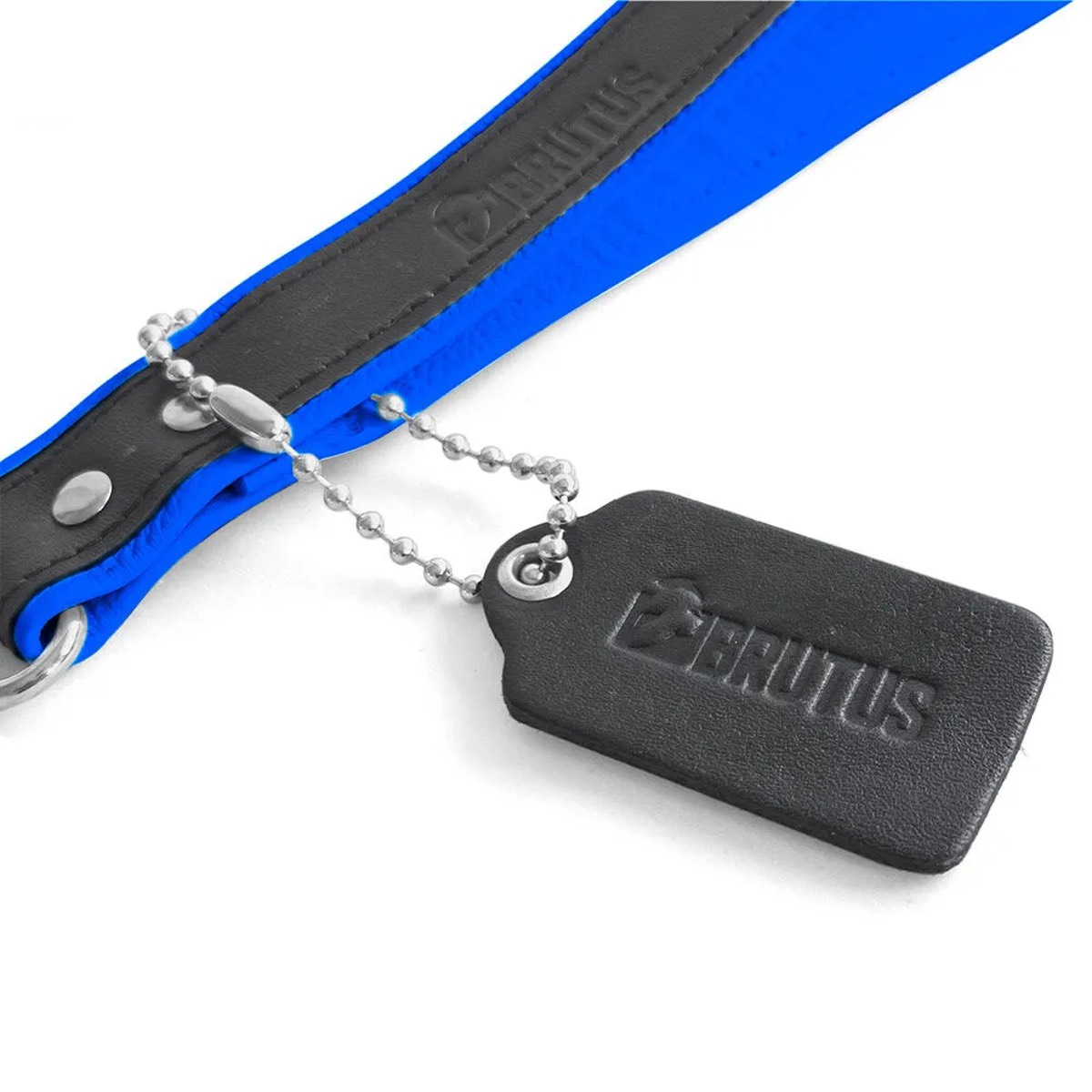 BRUTUS - Leather Puppy-Play Leash I Short I schwarz-blau