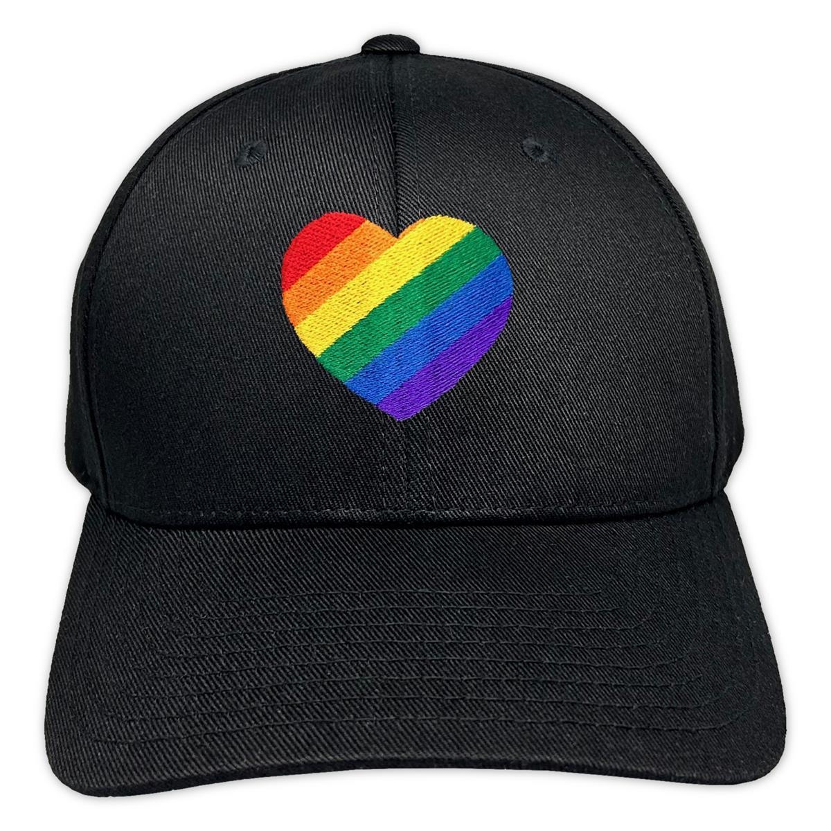 PRIDE - Flexfit-Cap I Regenbogenherz I schwarz