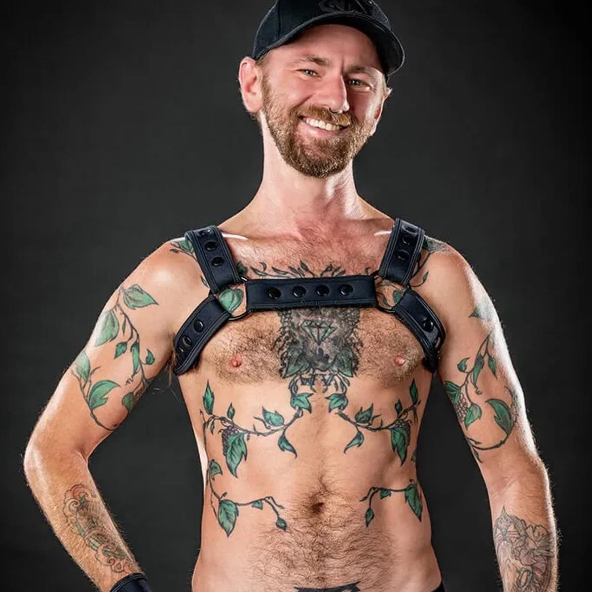 MR. S LEATHER - Neopren Harness I  Neo Carbon Black Bulldog I schwarz I