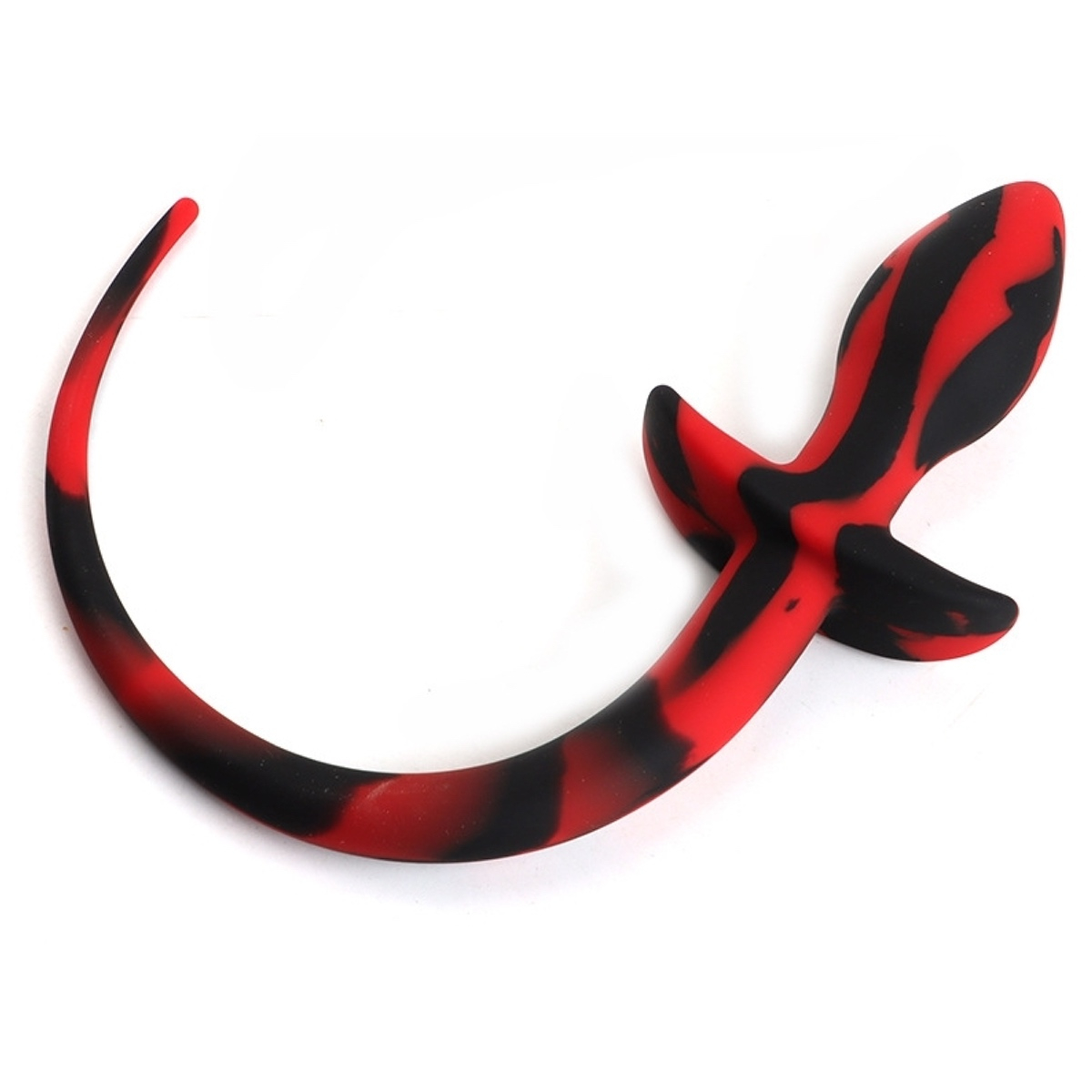 KINKY-PUPPY - Puppy-Play Dog-Tail Buttplug I TPR I schwarz-rot