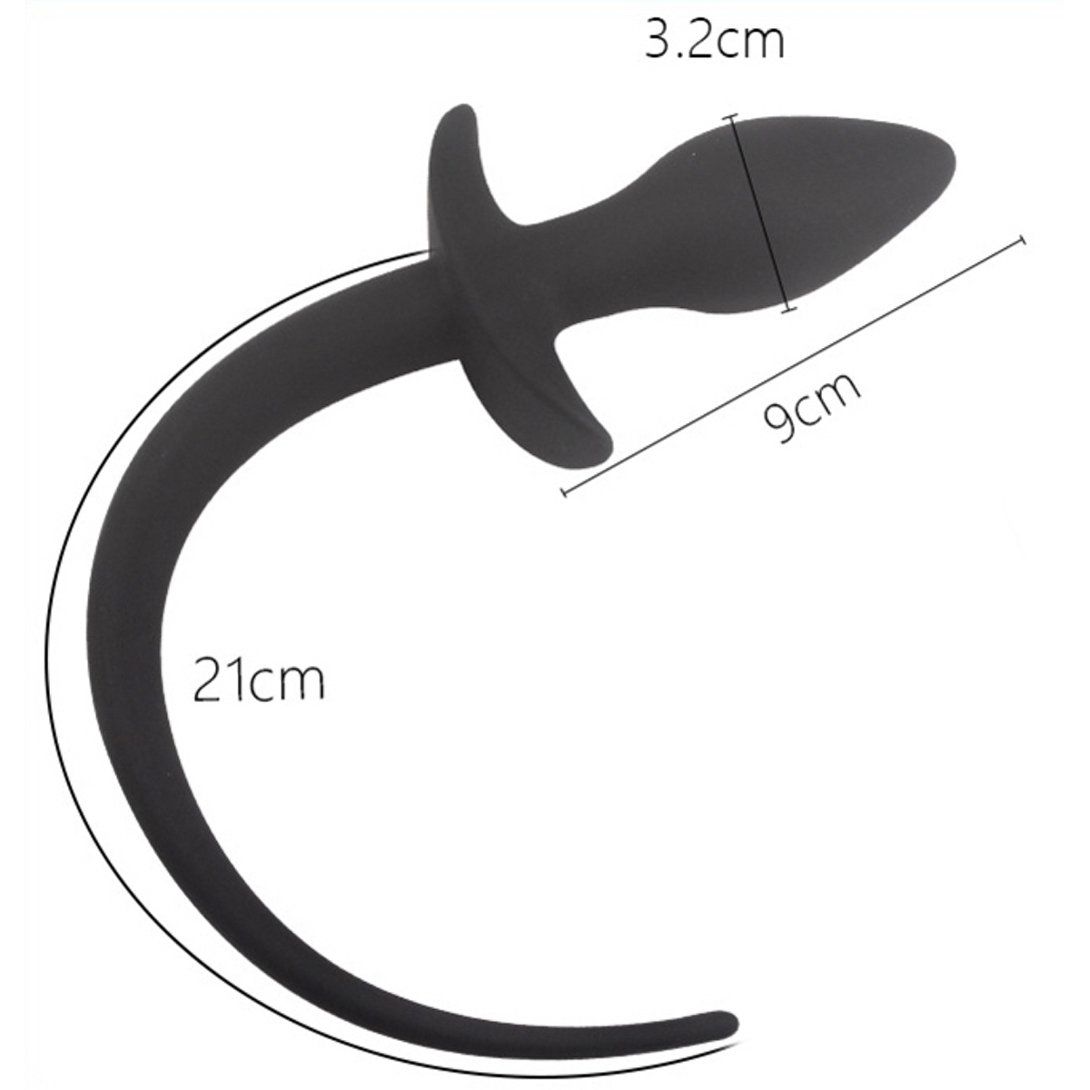 KINKY-PUPPY - Puppy-Play Dog-Tail Buttplug I TPR I schwarz-rot