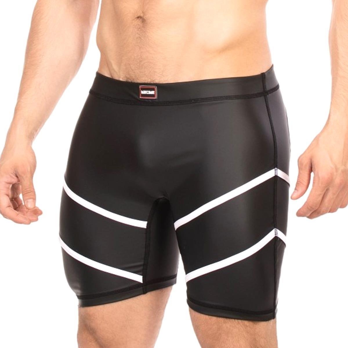 BARCODE BERLIN - Fetish Sport-Short I Biker Short Nuru I schwarz-weiß I