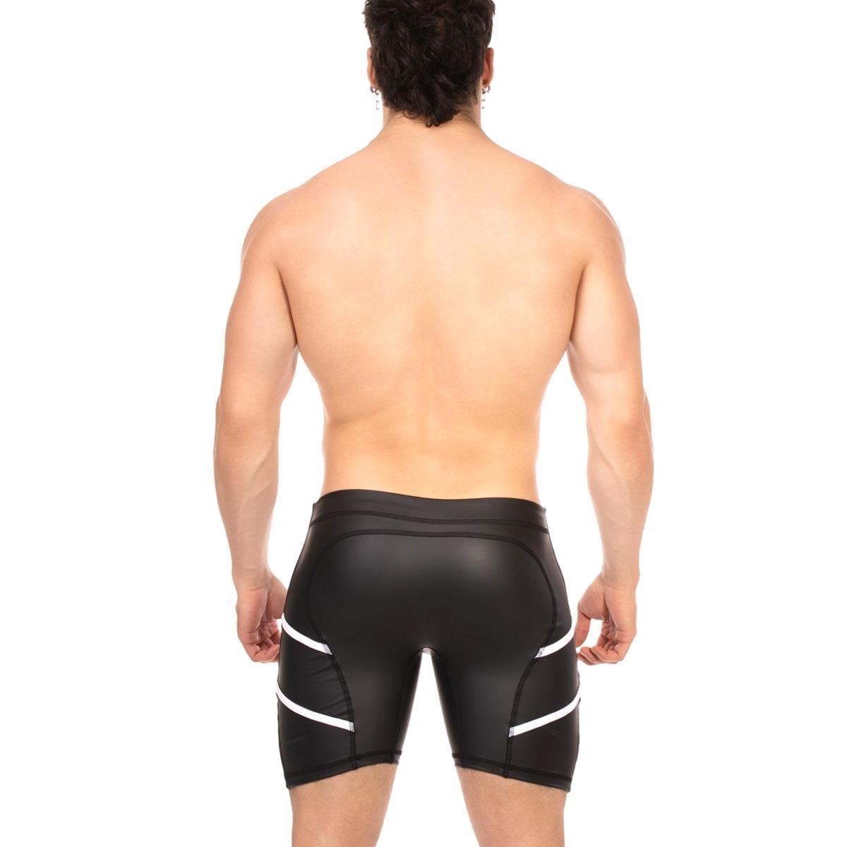 BARCODE BERLIN - Fetish Sport-Short I Biker Short Nuru I schwarz-weiß I
