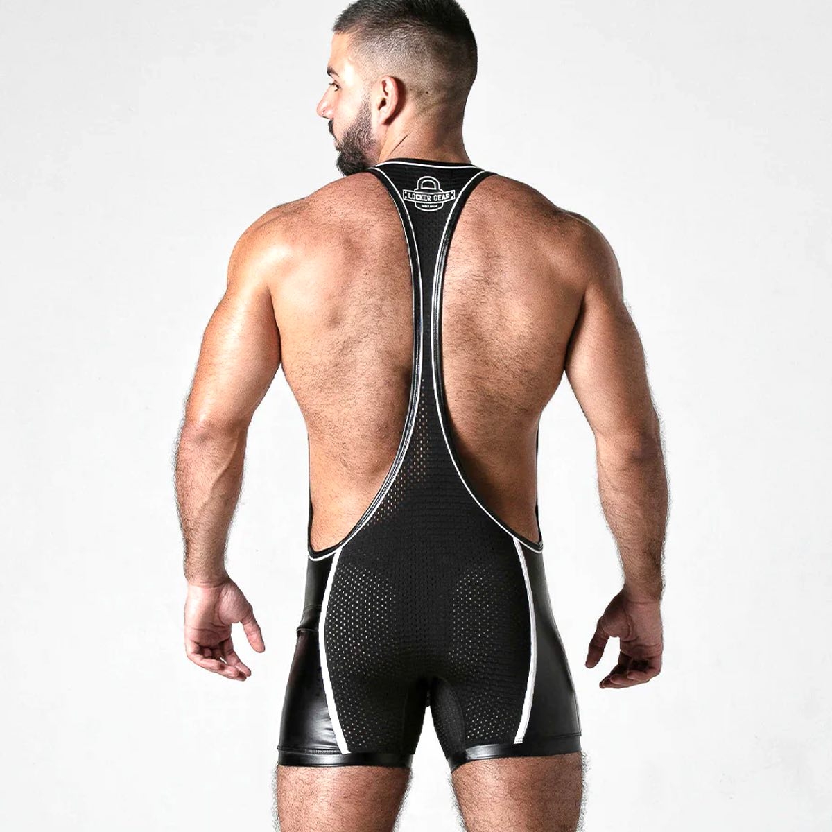LOCKER GEAR - Wresling Singlet I LOOK AT IT I schwarz-weiß I