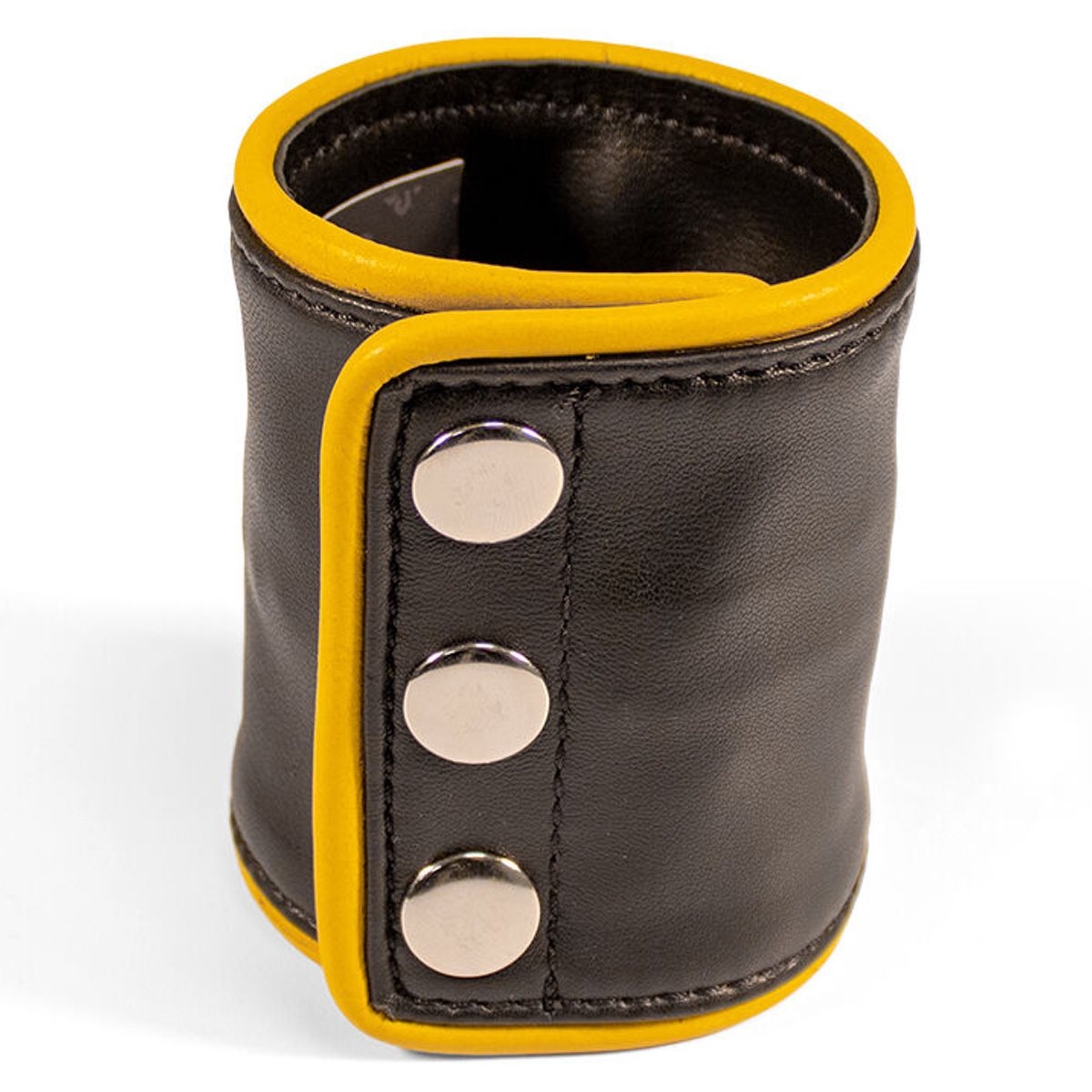 BRUTUS - Leder Armband I Leather Wristwallet Zip I schwarz-gelb