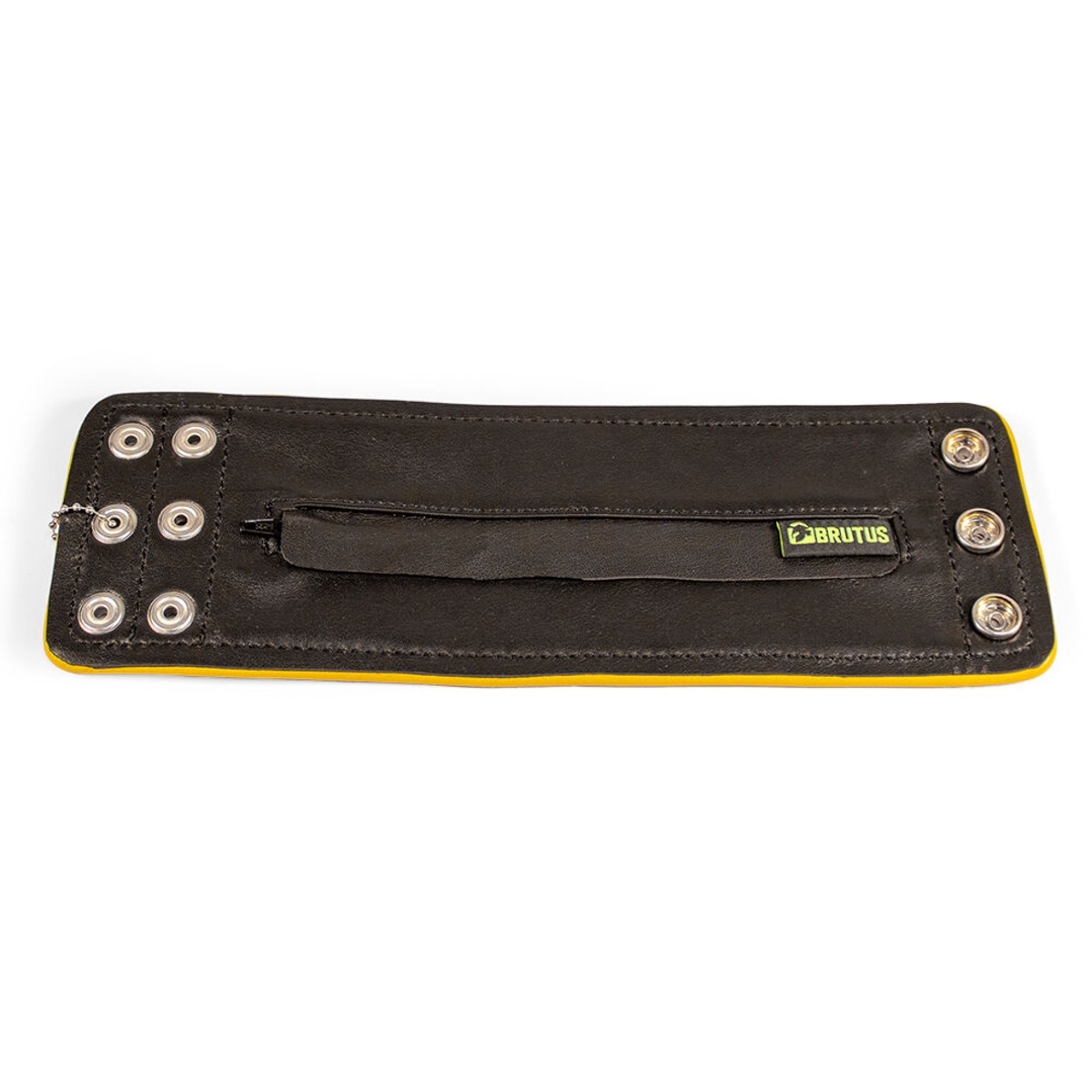 BRUTUS - Leder Armband I Leather Wristwallet Zip I schwarz-gelb