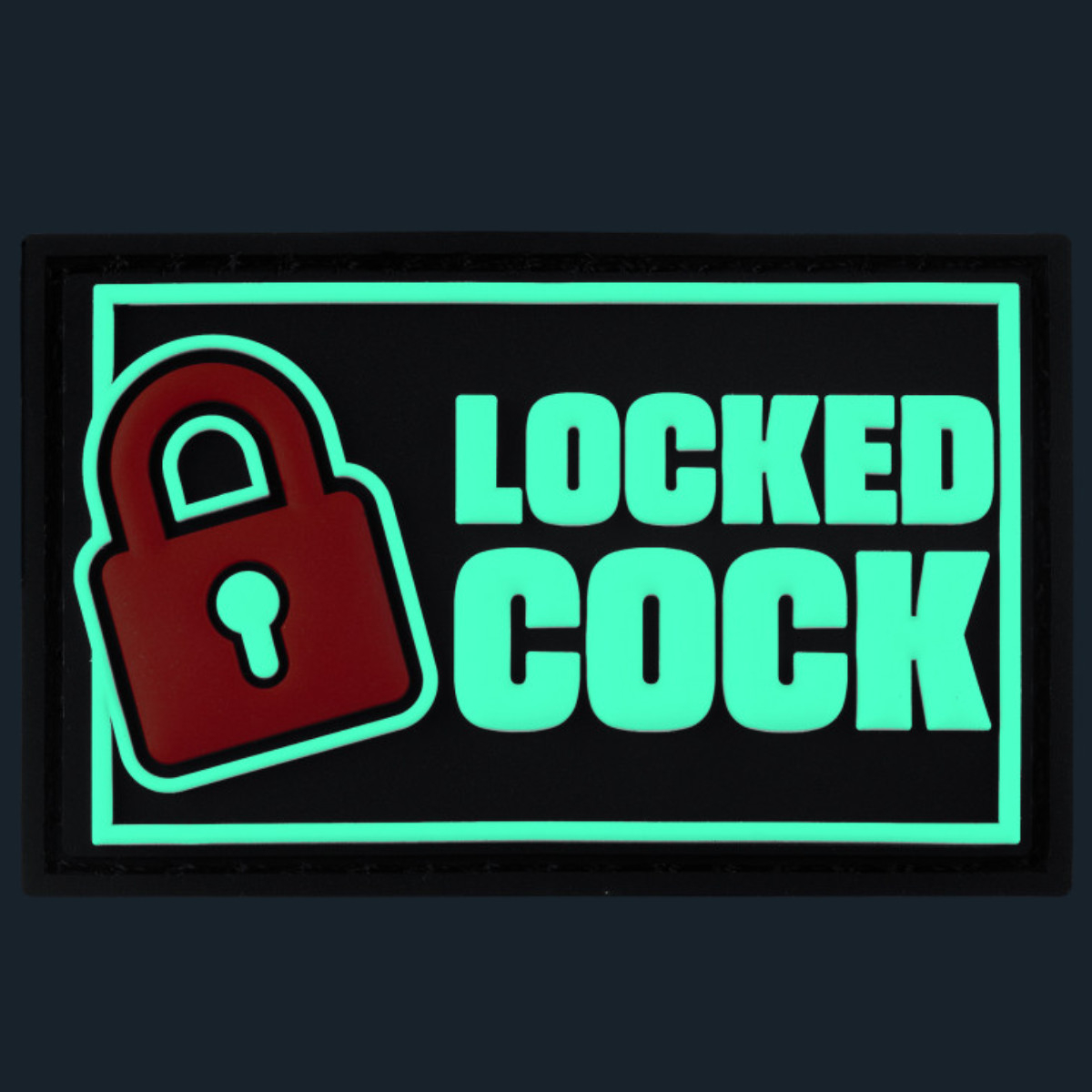 FUCK & FIST - Rubber Klett-Patch I Locked Cock I 4 x 6,5-cm