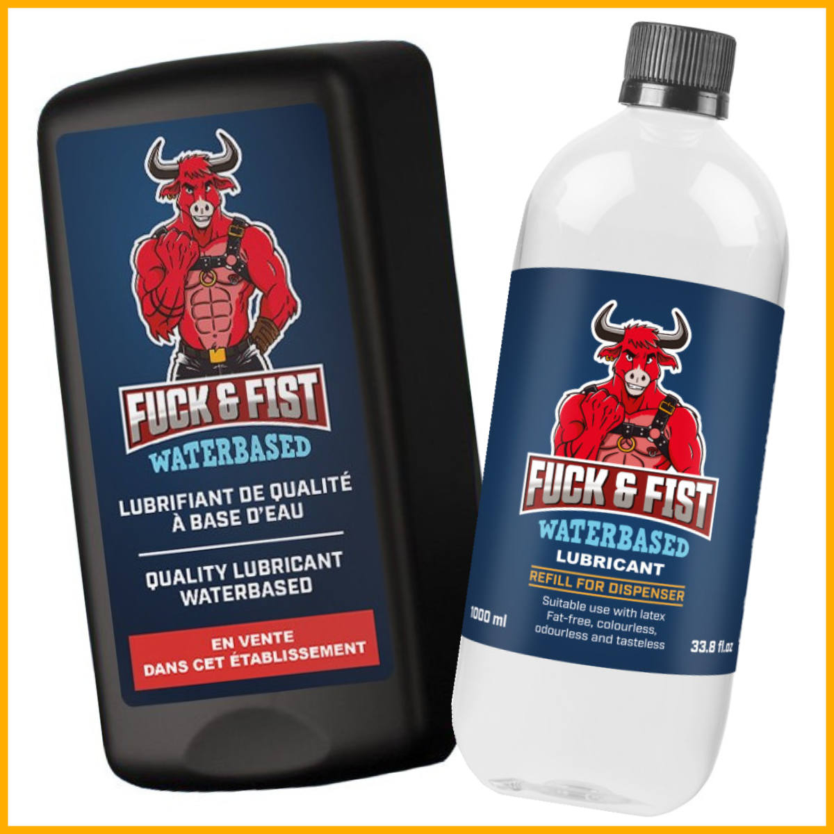 FUCK & FIST - Starterset I Wand-Gleitgelspender + Gleitgel auf Wasserbasis - 1000-ml Flasche