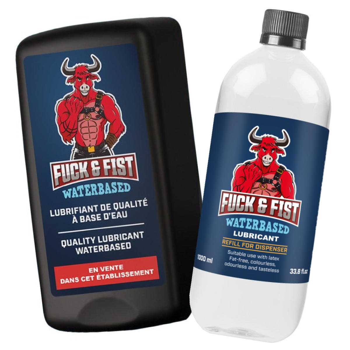 FUCK & FIST - Starterset I Wand-Gleitgelspender + Gleitgel auf Wasserbasis - 1000-ml Flasche