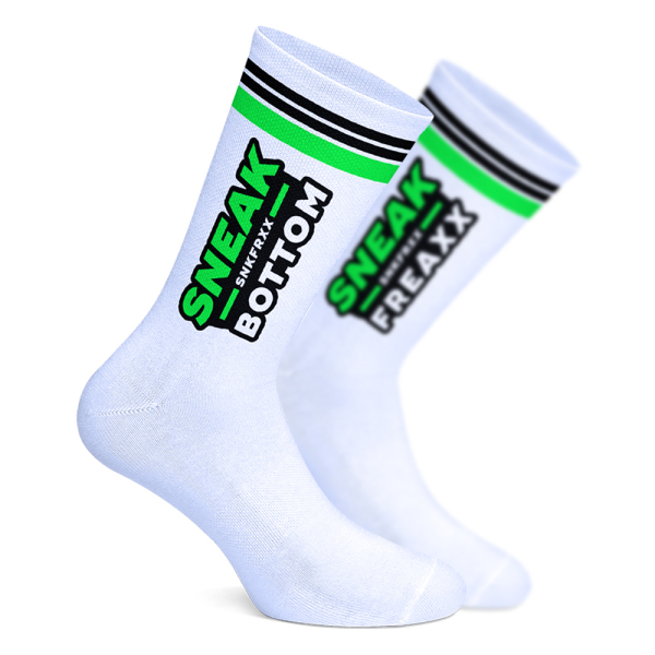 SNEAKFREAXX - Socken I Sneak-Bottom I weiß-neongrün